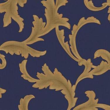 Imagem de Papel De Parede K&G Arabesco Clássico Azul E Dourado - K&G Papel De Pa