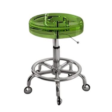 Imagem de LULUMAIC Banqueta de rodinhas Material sólido banco giratório acrílico desenho cadeira de elevação resistente para bar, laboratório, escritório, barbeiro, cozinha e loja