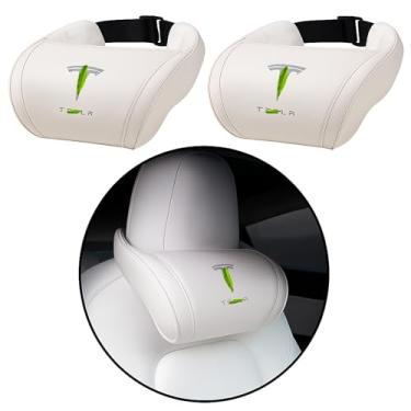 Imagem de CoolKo Almofada de pescoço para encosto de cabeça de carro, suporte ergonômico, acessório de design ergonômico para alívio da fadiga do assento de condução, compatível com o modelo S X 3 Y e