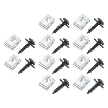 Imagem de VekAuto 10 kits de para-choque de carro forro de para-choque protetor de respingo parafuso compatível com Honda Pilot 2003-2020, metal durável preto suporte de licença parafuso parafuso rosqueado