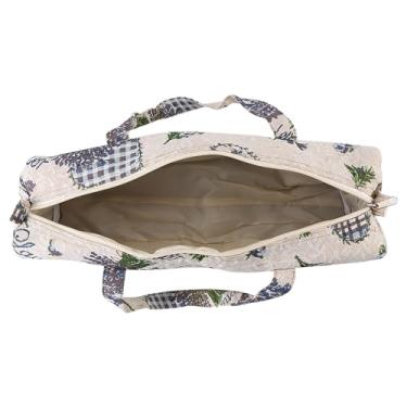 Imagem de Pssopp Bolsa de tricô DIY, Artesanato Doméstico Crafts Bolsa de Armazenamento As Agulhas de Costura de tricô de Organizadora de crochê Portátil Sacos Organizadores Fios (Flor roxa)