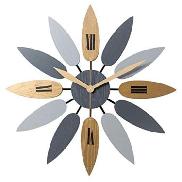 Imagem de Relógio de Parede Decoração para Uso Doméstico Madeira Sólida com Estilo Retro Simples da Europa do Norte