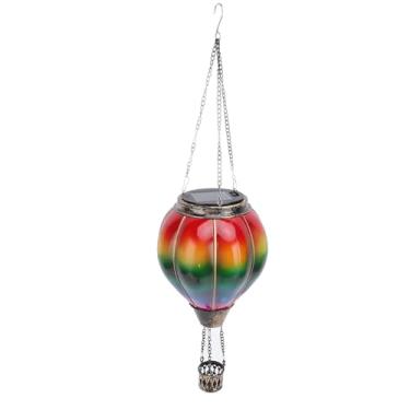 Imagem de Cryfokt Lanterna de Balão de Fogo Solar Luzes Inovadoras de Chama para Caminho de Jardim, Material Metálico (C)