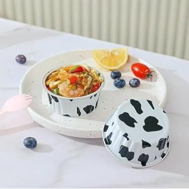 Imagem de 10 copos de folha de alumínio, copos descartáveis para assar torta de ovo, tigelas de folha de alumínio adequadas para fritadeiras a ar, pequenas tigelas de alumínio adequadas para churrasco, forno