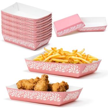 Imagem de AsodSway Bandejas de comida Mexican Taco Nights – 50P Dia dos Namorados Mexicano Cielito Lindo Rosa Bandejas Desmontadas Nacho Snack Candy Holder Pratos de Papel Descartáveis Carnaval Festa Piquenique