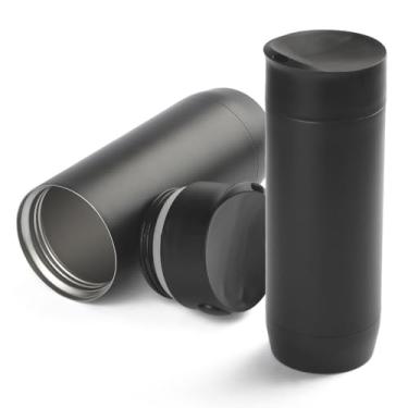 Imagem de Copo Térmico Slim Black Coffee Time, Aço Inoxidável com Parede Dupla, 450ml, 21 x 5 cm, com Tampa de Vedação