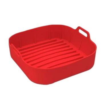 Imagem de Kit Forma De Silicone Air fryer Antiaderente Cesto Silicone Fritadeira Elétrica Quadrado(2)