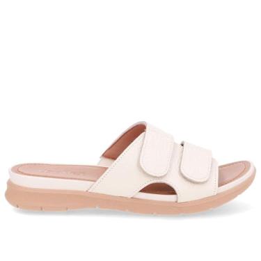 Imagem de Tamanco Usaflex Slide Em Couro Ref Aa30017 Branco 39