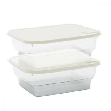 Imagem de Jogo de Potes Marmitas Organizadores de Plástico Vasilhas Porta Alimen