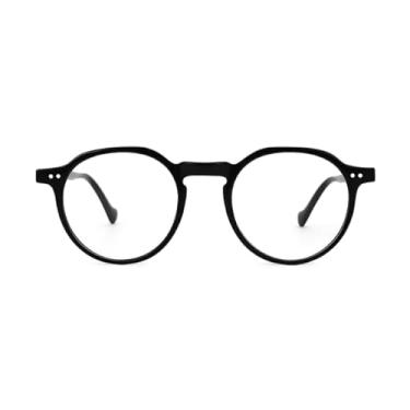 Imagem de Óculos de Grau Redondo Gaia Preto, Armação Preta, Lentes Policarbonato, Unissex