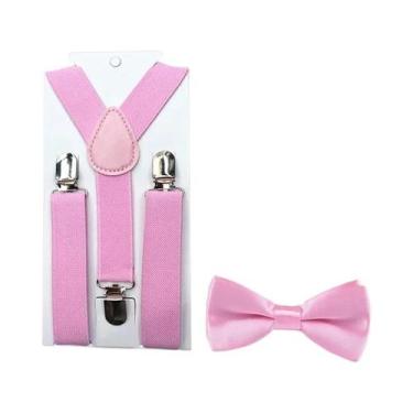 Imagem de Conjunto De Suspensórios Ajustáveis Com Gravata Borboleta Para Criança