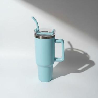 Imagem de Copo Térmico MS-971 1200ml com Canudo - Lumin, Azul Bebe