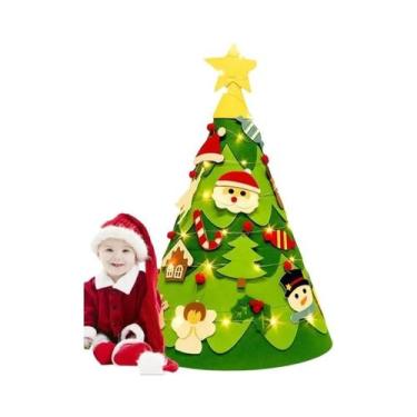 Imagem de Conjunto De Árvore De Natal Em Feltro DIY Para Crianças, Enfeites De P