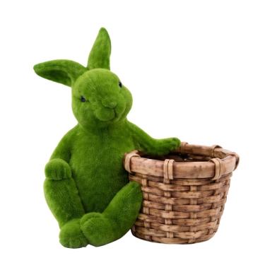 Imagem de Coelho Da Páscoa Mesh De Grama Sentado C/ Cesta 1066728