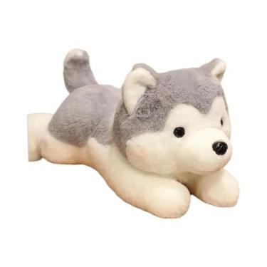 Imagem de Brinquedo De Pelúcia Cão Husky Marrom 30/40CM, Animal De Pelúcia Macio