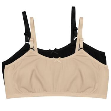 Imagem de Kit 10 Sutiã Top Menina Moça Algodão Sem Bojo Sem Aro Alças Finas Conf