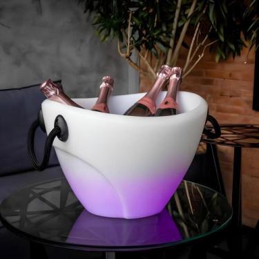 Imagem de Balde de Gelo Elegante com LED - Champanheira Dual para 4 Garrafas e E