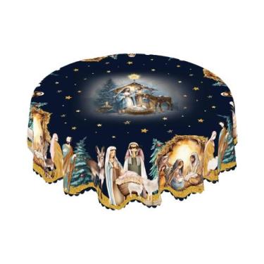 Imagem de Toalha De Mesa Redonda Retangular Para Cenário De Natal, Decoração Par