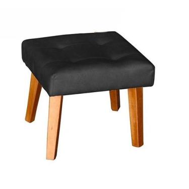 Imagem de Puff Banqueta Decorativa Glamour Dubai Com Pés Quadrado Preto - SMF De