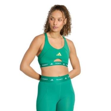 Imagem de Top Adidas Suporte Médio Techfit Workout Color Block Feminino-Feminino
