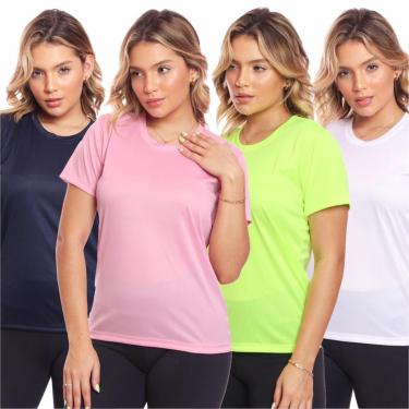 Imagem de Kit 4 Camisas Academia Esportiva Com Proteção Uv Feminina-Feminino