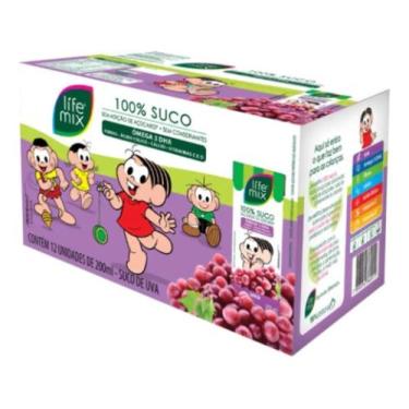 Imagem de Suco Integral Turma Da Mônica Sabor Uva Kit 12 Unidades - Life Mix