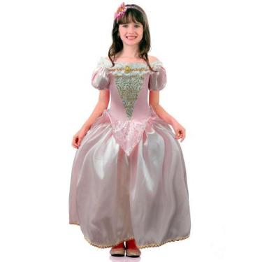 Imagem de Fantasia Bela Adormecida Infantil Luxo Com Tiara - Fantasias Carol CM,