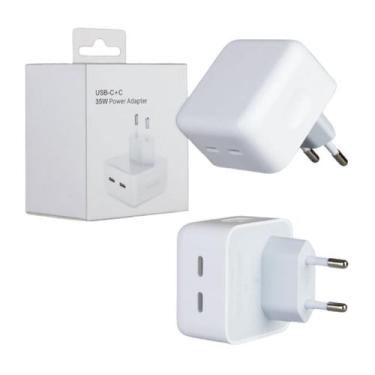 Imagem de Fonte Turbo 35W Dupla USBC Carregador Compatível com iPhone XR 11 12 1