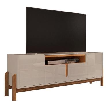 Imagem de Rack Bancada Para Tv Até 60 Polegadas 1,70m 4 Portas Luiza Madeirado/off White