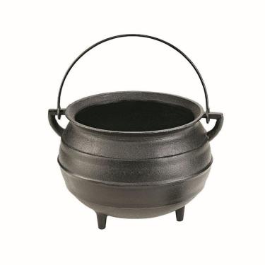 Imagem de Caldeirão Tripé com Arco Ferro Fundido 2L Preto para Fogão e Churrasqueira Panela Mineira