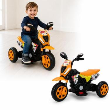 Imagem de Moto Eletrica Infantil Cross Motinha 6V Farol com Luz Led e Som Frente