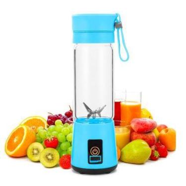 Imagem de Mini Liquidificador Portátil Mixer Juice Cup Azul + Cabo Usb - KNUP Li