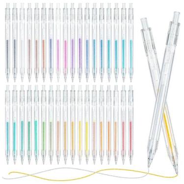 Imagem de Canetas em gel JR.WHITE 36 cores retráteis com glitter 1,0 mm