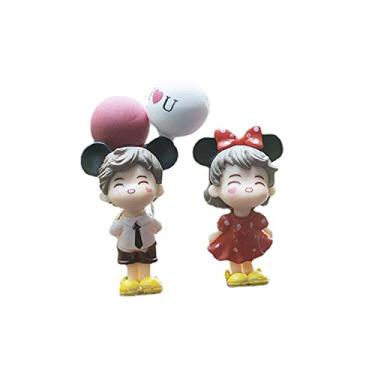 Imagem de Fuvtory Conjunto de 2 peças de clipe de ventilação de ambientador de carro fofo, acessórios de carro de casal fofo, orelha de rato menino e menina difusor de óleo essencial, ambientador de ventilação de interior e perfume