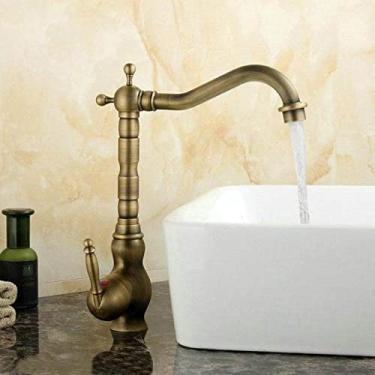 Imagem de Acessórios de melhoramento da casa Torneira de cozinha de bronze antigo 360 giratória bacia de banheiro pia misturador torneira guindaste, 9060 alto estilo