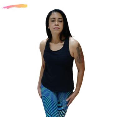 Imagem de Camiseta Fitness Feminina Nadador Academia Dry Fit Preto Absoluto - Ma