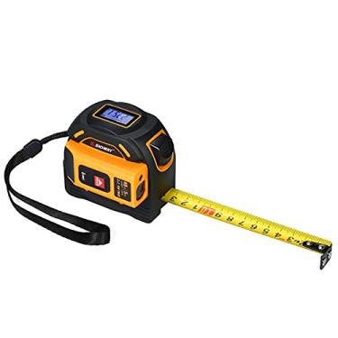 Imagem de Qudai Unidades de Medidor de Distância a Digital Telêmetro Comutável Telêmetro Infravermelho Portátil 2 em 1 Fita de Medição de 5m Régua a de 40m com Display LCD NP