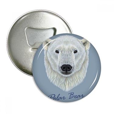 Imagem de Branco Northern Wild Polar Bear abridor de garrafas animal ímã de geladeira emblema multifuncional