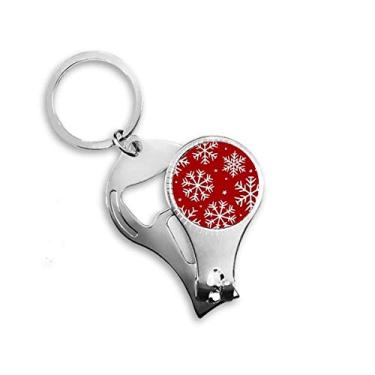 Imagem de Chaveiro abridor de garrafas de natal festival vermelho floco de neve abridor de garrafa