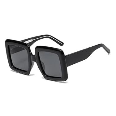 Imagem de Óculos de sol polarizados masculinos de luxo, óculos de direção de pesca, óculos de sol quadrados grandes retrô para homens, óculos escuros, preto preto, lente polarizada