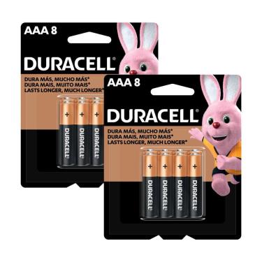 Imagem de Kit 2 Pilha Duracell AAA Alcalina 8 Unidades