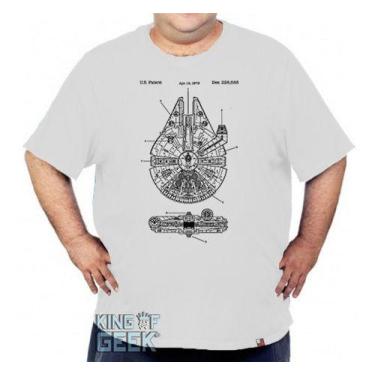 Imagem de Camiseta Plus Size Millenium Falcon Star Wars Han Solo Geek - King Of