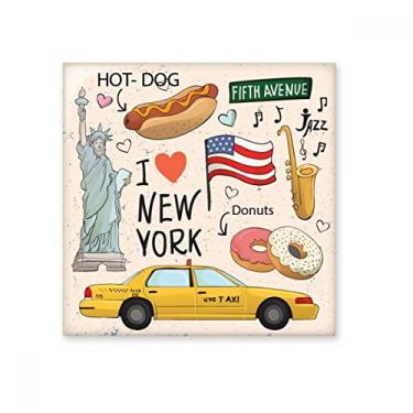 Imagem de I Love New York Hot Dog Donuts America Texi Azulejo de cerâmica brilhante Decalque de tijolos esmaltados