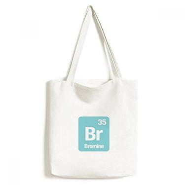 Imagem de Br Bromine Bolsa de lona com elemento químico ciência bolsa de compras casual