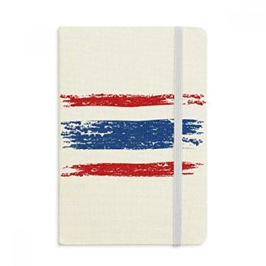 Imagem de Caderno de ilustração de bandeira da Tailândia com desenho em aquarela, capa dura de tecido, diário clássico