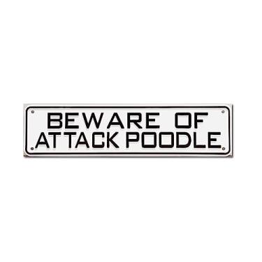 Imagem de Placa de Poodle Land & Sea Beware of Attack