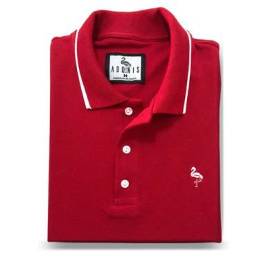 Imagem de Camisa Gola Polo Vermelha 100% Algodão - Adonis