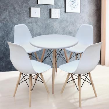 Imagem de Mesa de Jantar Eames Seat&Co redonda com 4 Cadeiras