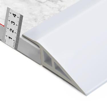 Imagem de BNELL Tira de acabamento de borda de carpete e piso, tira de transição de piso de PVC autoadesiva, transições de limite adequadas para altura de limite inferior a 20 mm (2,5 metros_branco)