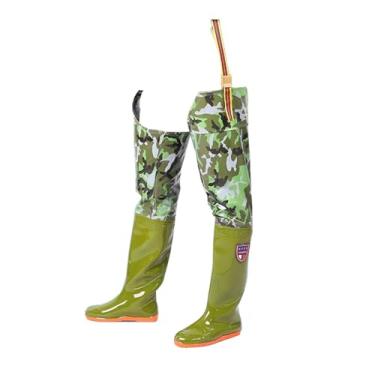 Imagem de Waders Botas De Pesca Camufladas Para Exterior, Botas De Cano Alto Para Homens E Mulheres, Botas De Cano Alto Espessadas Em PVC À Prova D'água Com Sola Com Presilhas(39 EU)